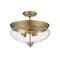 Z-Lite Amon 3 Light Semi Flush Mount, Heritage Brass And Clear Seedy 722SF-HBR - alternate 7